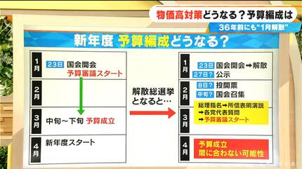 もし通常国会が“冒頭解散”したら「物価高対策」はどうなる?予算編成は?36年前にも“1月解散”が…