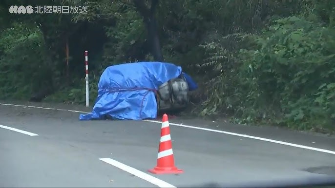 軽乗用車が樹木に衝突か　車両火災で２人の遺体発見