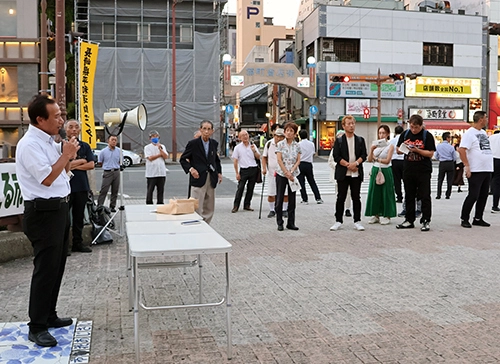 政府の防衛力強化に抗議　ヤスクニ共闘が集会 (長崎県靖国法案阻止共闘会議)　約４０人が参加