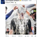 【ド軍】佐々木朗希、全身泡まみれに