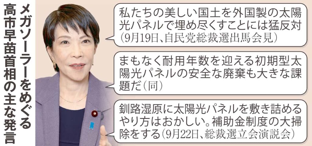 無秩序メガソーラー「猛反対」の高市首相が規制強化方針　外国製パネルが国土埋め尽くし