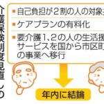【厚労省】高齢者の介護保険負担見直しへ、「２割」の対象拡大巡り所得基準議論　利用者負担、原則１割だが…