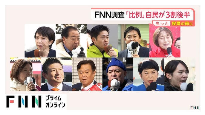 無党派層　「自民に入れる」約４割　「中道」１割台半ば