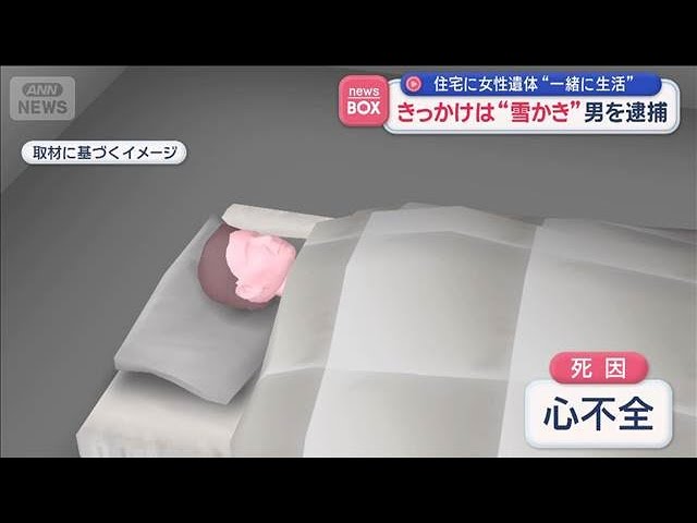 【きっかけは“雪かき”】男を逮捕　住宅に女性遺体“一緒に生活”