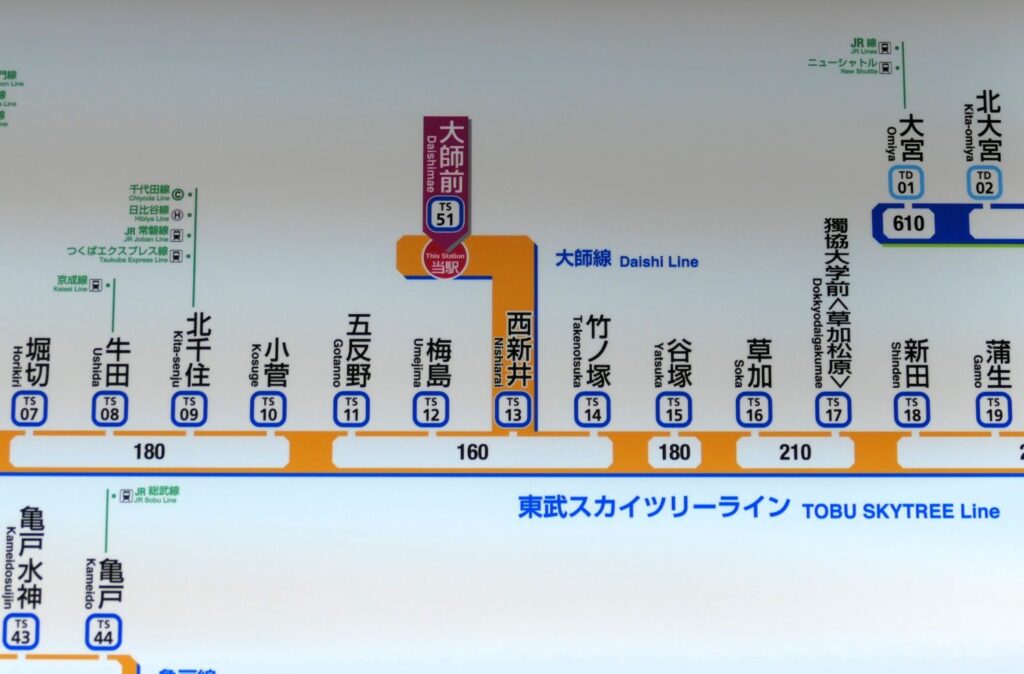 【東武鉄道】西新井駅の中間改札を廃止し、大師前駅に券売機・改札機を設置へ