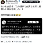 れいわ支持者「次の選挙で自民と維新に投票した奴は処〇しろ」