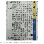 【TBS】ドラフト特番、新聞のテレビ欄に『縦読み』で粋なメッセージ　SMAPの楽曲タイトル　昨年まで中居正広が司会