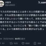 X女さん「高市早苗を支持したのは男女平等を願っただけなのに……女も働けってゆわれた💦笑」