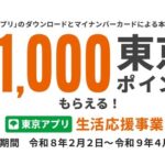 東京ポイント11,000円分、2日から配布開始