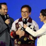 【五輪】エキシビで衝撃　フィギュア会場、ジャッキー・チェン登場に会場騒然　金メダル男子シャイドロフとハグ