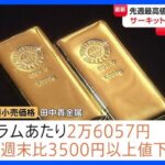 【速報】 金価格が急落 3500円以上も値下がり 「サーキットブレーカー」発動