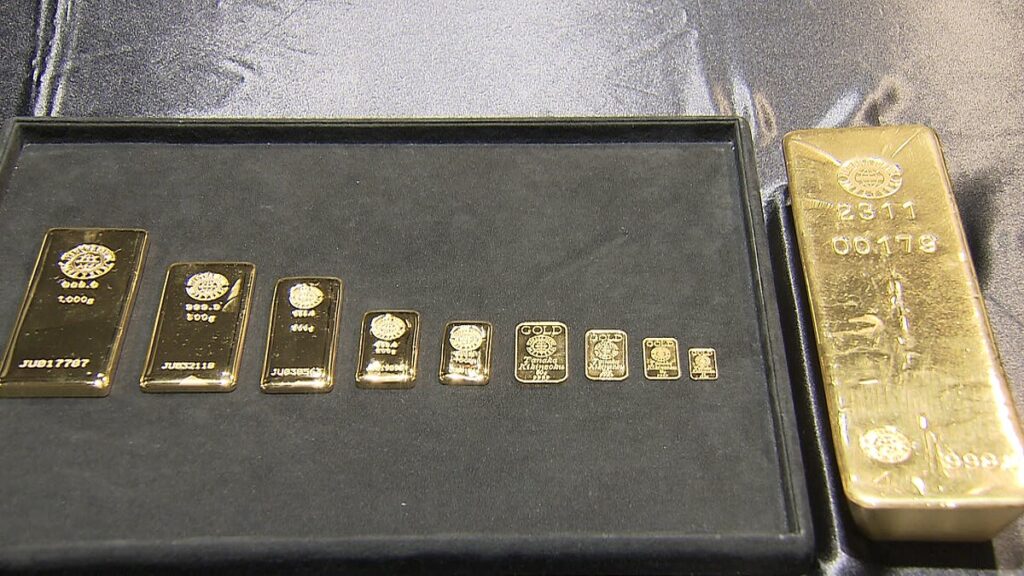 【貴金属】金価格が5％以上急落…1グラム2万6527円　売買一時中断する「サーキットブレーカー」発動…最高値3万円台から8日連続