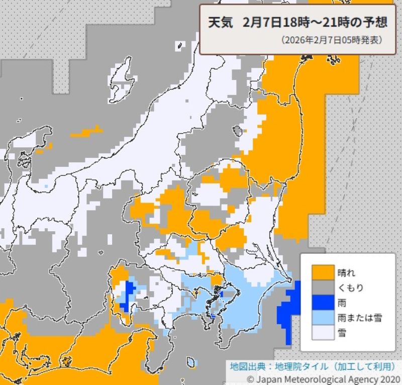 【大雪速報】埼玉南部・北部で8センチ、秩父で15センチ、東京23区で3センチの降雪予想　7―8日の多い所で　平地でも積雪の恐れ…
