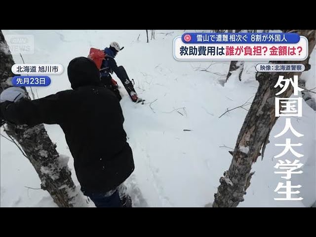 雪山で遭難相次ぐ　8割が外国人　救助費用は誰が負担？金額は？