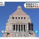 【衆院委員長ポスト一部野党に】自民譲歩も合意に至らず