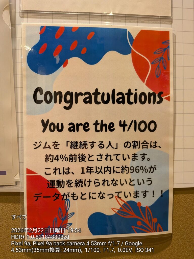 【衝撃】ジムを１年継続する人の割合がこれらしい・・・・・・・・・・・・