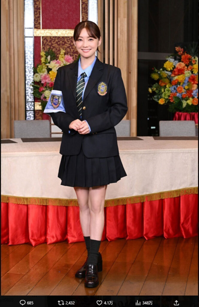 【ゴチになります】倉科カナ“ミニスカ美脚”の制服姿にファン悶絶「破壊力ハンパない」「38!?若すぎ」