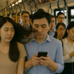 混雑時の車内で髪を振らないで