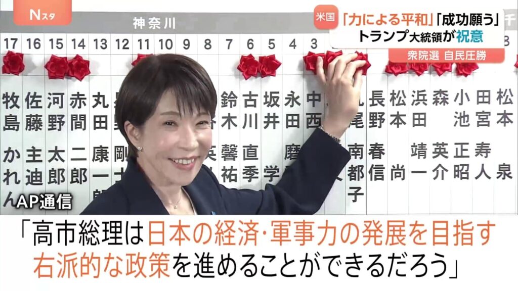 【海外の反応】衆院選で高市圧勝に対する世界各国の反応の違い 中国が利用した石破前首相の批判