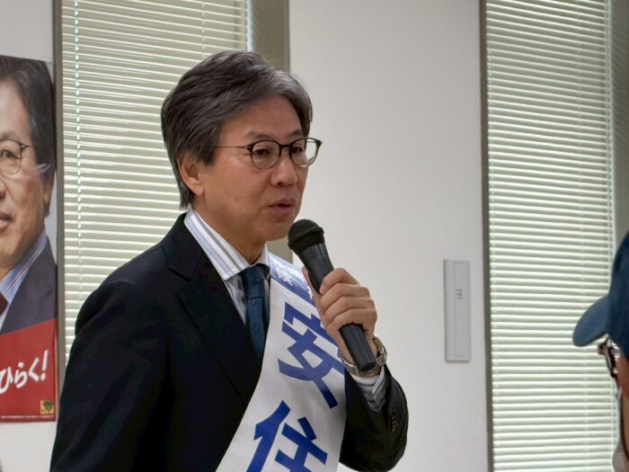 中革連・安住氏の個人演説会に集まった方々がこちら