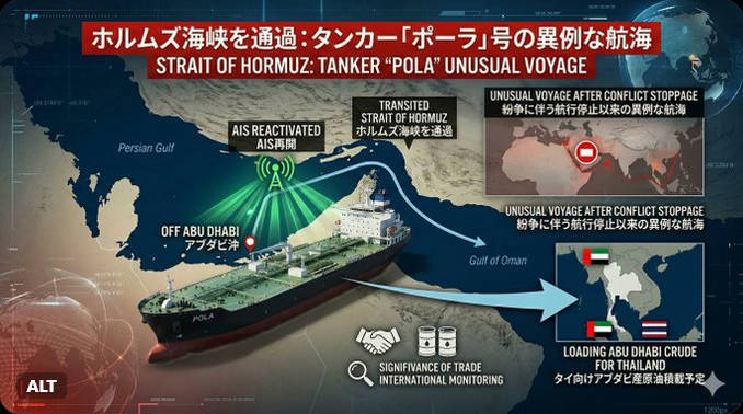 【世界初の快挙】タイ貨物船、AIS（船舶自動識別装置）を切ってホルムズ海峡のステルス強行突破に成功