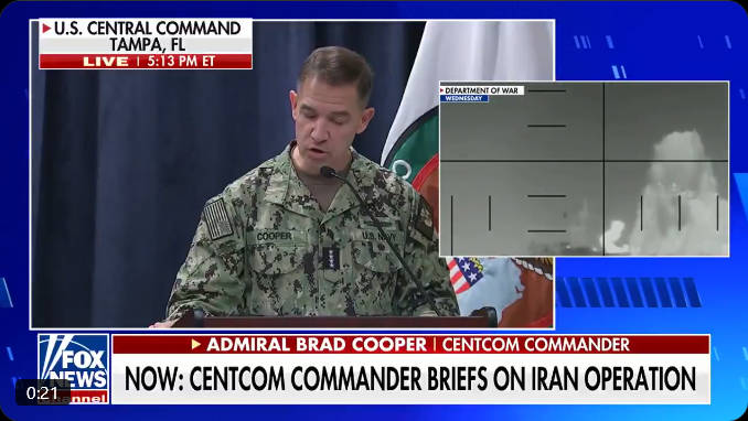 ブラッド・クーパー提督「我々がイラン船24隻沈めた？それは昔の話で今は30隻だ」