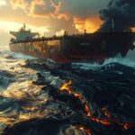 クウェート沖で原油タンカー爆発事件　タンカーから原油流出