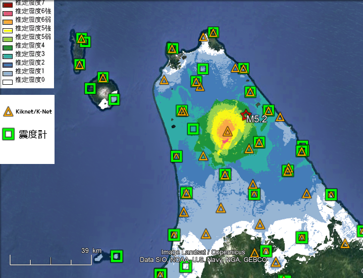 気象庁「宗谷地方南部で震度3です」J-RisQ「6弱です」