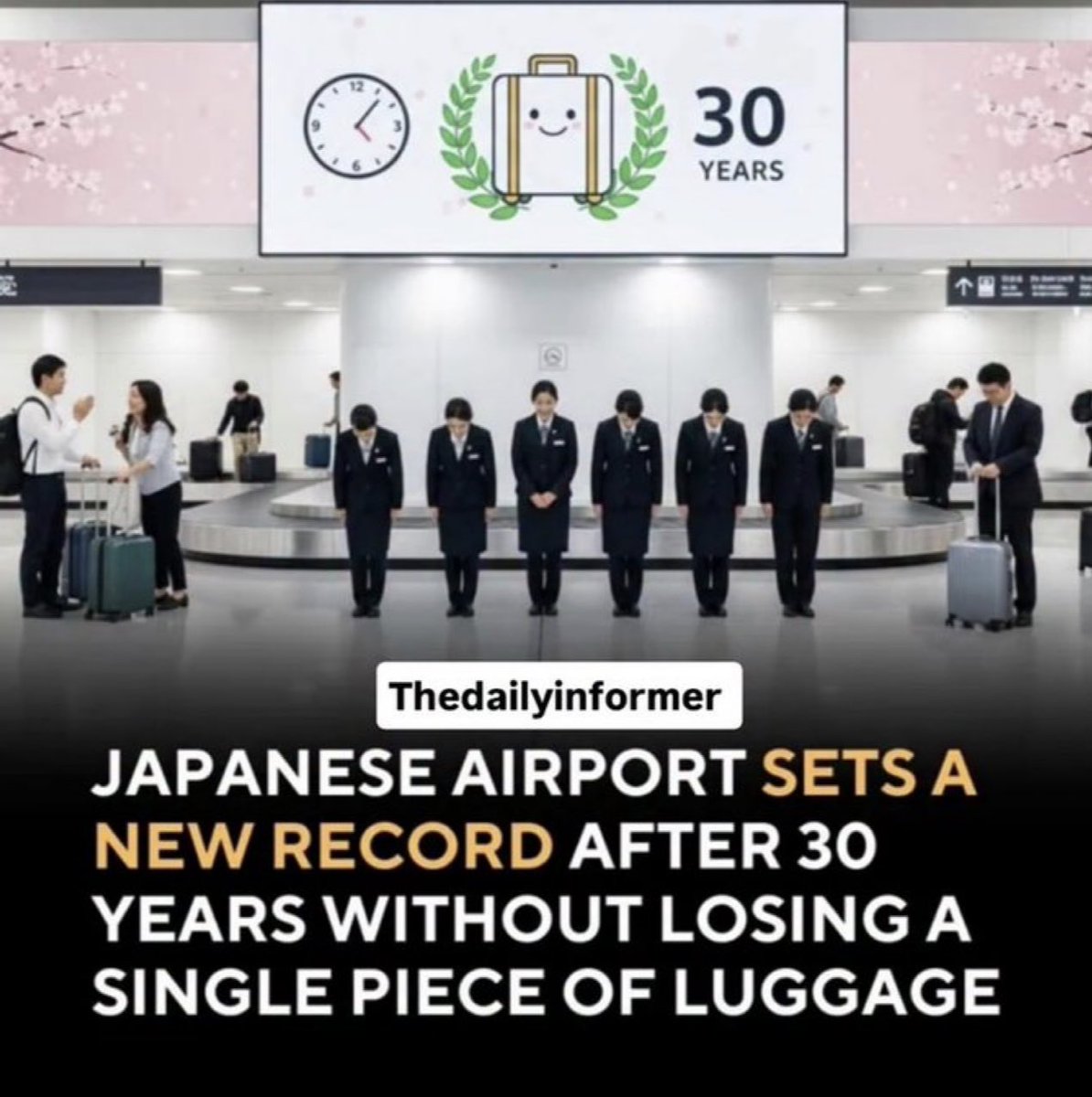 【日本の空港が新記録達成】30年、ただの一つの荷物も紛失させることがなかった！！