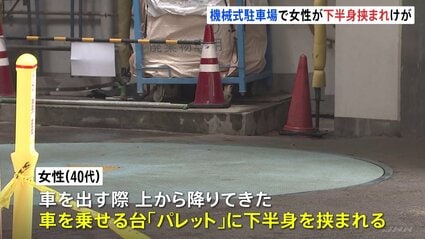 「悲鳴が聞こえる」機械式駐車場で40代女性が下半身挟まれてけが　命に別状なし－五反田駅前
