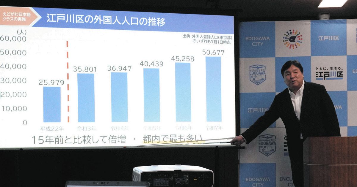 東京・江戸川区長「国籍ではなく、同じ区民として」都内最多の外国人5万人「うまく共存共栄」