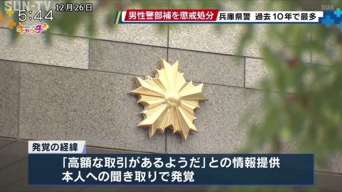 兵庫県警、今年の懲戒処分は過去最多の50人　勤務時間中に競輪の車券を233回購入、警部補を1ｹ月減給