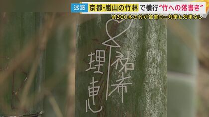 【嵐山の絶景竹林で相次ぐ「落書き」】いずれは人に被害を及ぼす可能性も。　「7～8年前から」始まり350本以上が被害