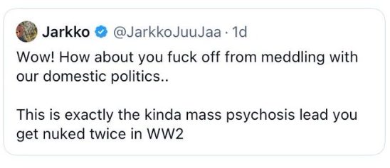 【悲報】フィンランド人さん「俺らに干渉するな！日本は原〇を二度も落とされた集団精〇〇者の典型！