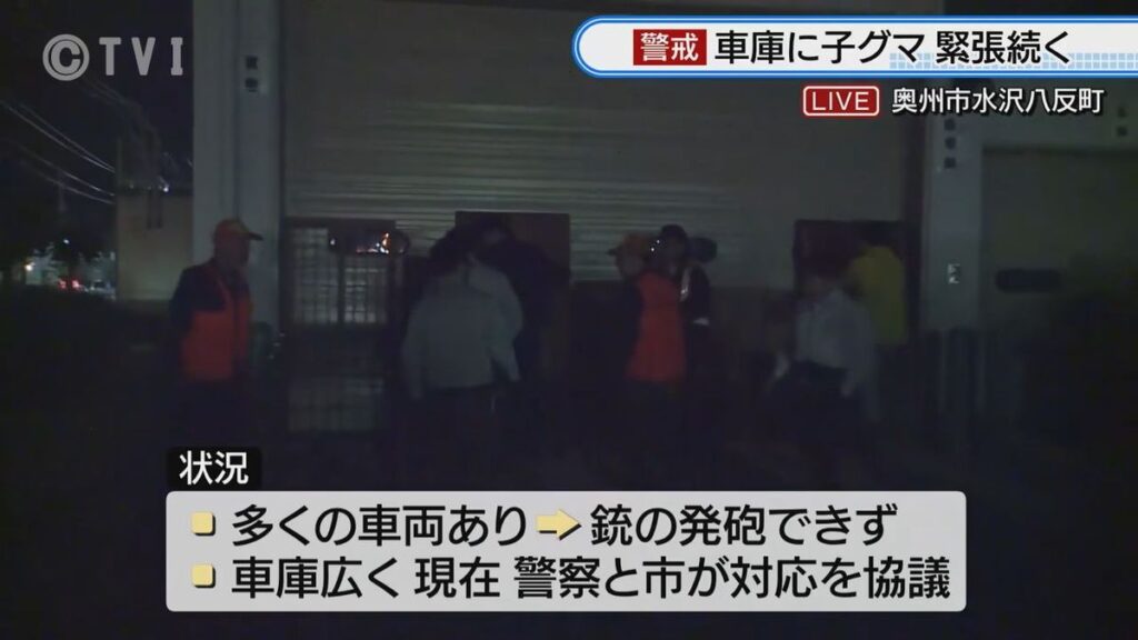 【岩手】子グマが大型車庫に侵入　対応協議中