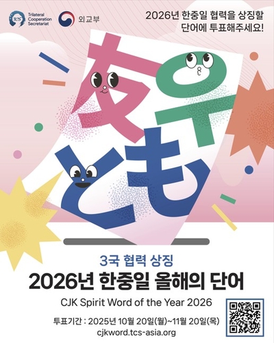 【投票】韓中日の協力象徴する「２６年の単語」は？　「互恵」「友好」「信頼」「理解」「包容」「促進」の中から一つを選んで