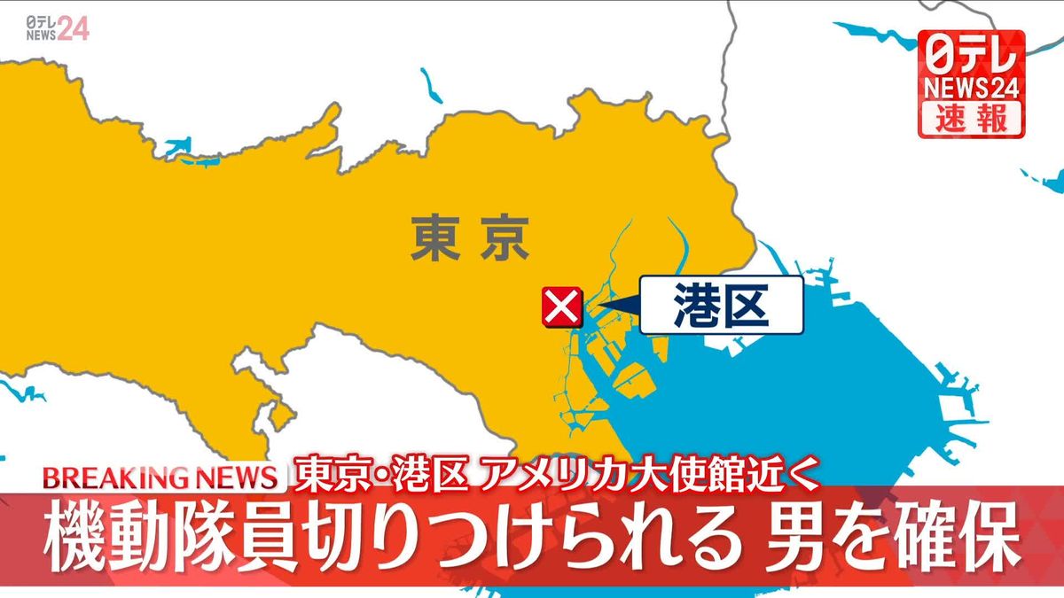 【東京】警備の機動隊員、男に切りつけられる　米大使館近く