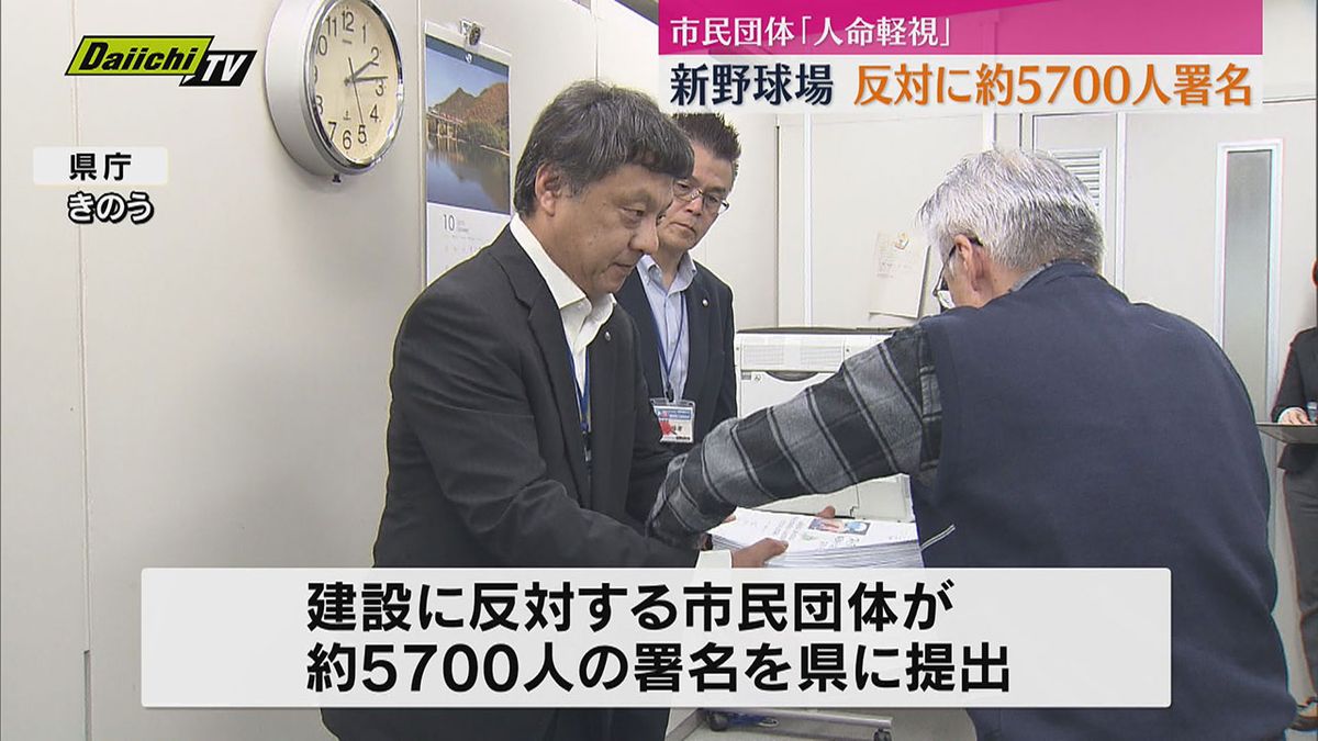 【静岡県】新野球場の建設巡り市民団体が中止求め約5700人の署名提出