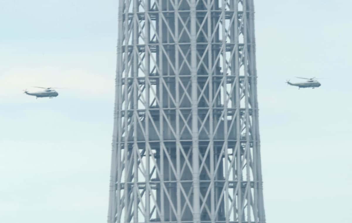 東京の空を舞った日米の絆 トランプ大統領と高市首相が米軍ヘリ「マリーンワン」に同乗