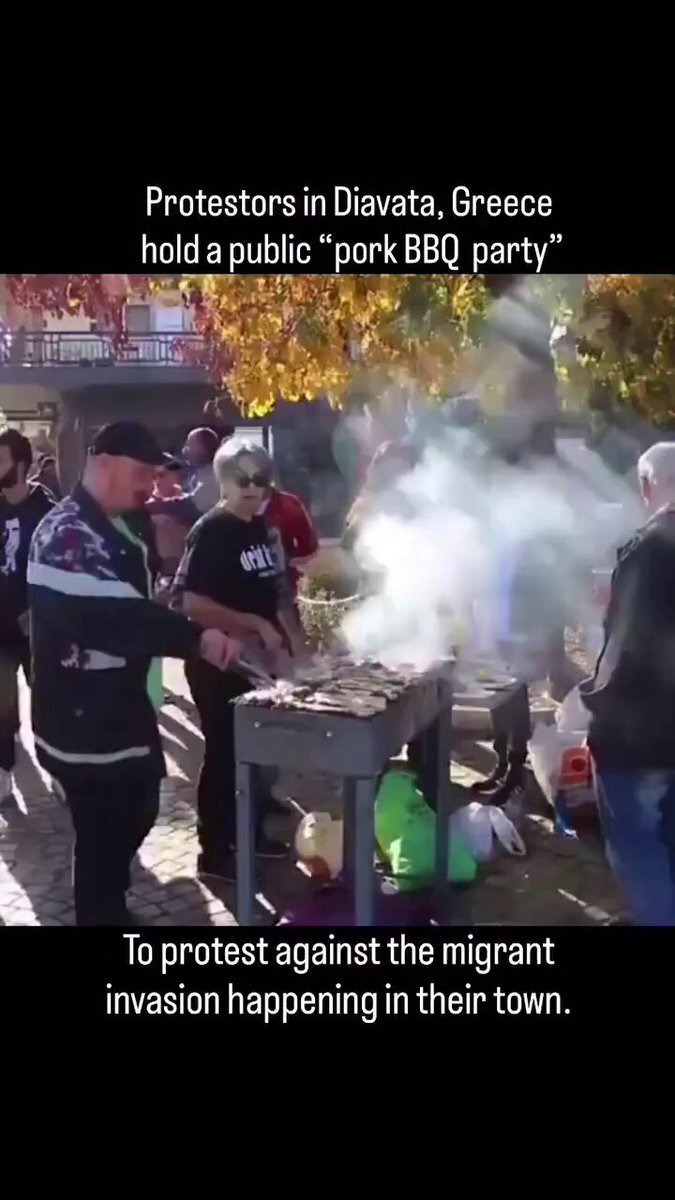 【ギリシャ】イスラム教徒の侵略に抗議するため公共の場で豚肉のバーベキュー