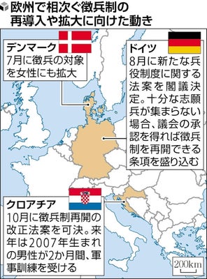 【欧州に徴兵制拡大の動き】領空侵犯続けるロシアに対抗、１８年ぶり再開や条件付き審議入り