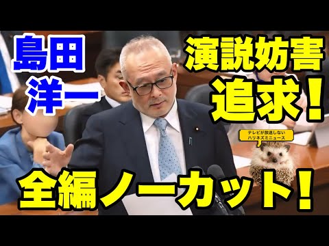 【法務委】島田議員、街頭演説妨害をで追及