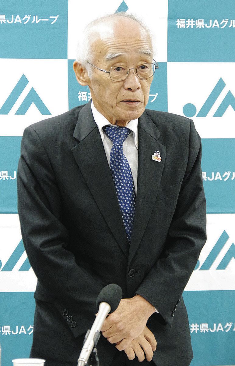 コメ在庫量増に危機感　ＪＡ県５連会長「手打たないと暴落」   福井