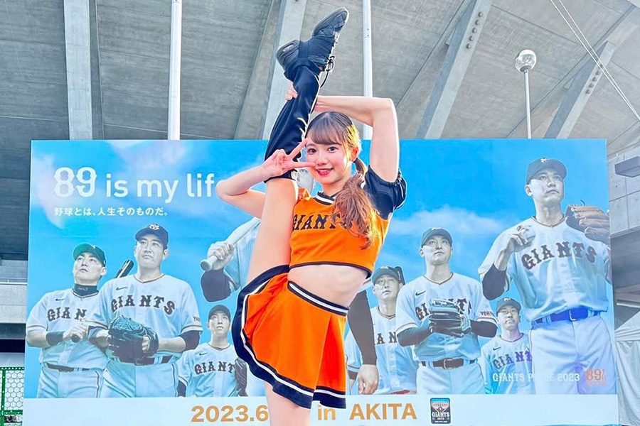 【菊池桃子さん】  “美しすぎる開脚”で台湾も魅了　ミニスカ衣装で共演…元巨人チアが「めっちゃ可愛い」