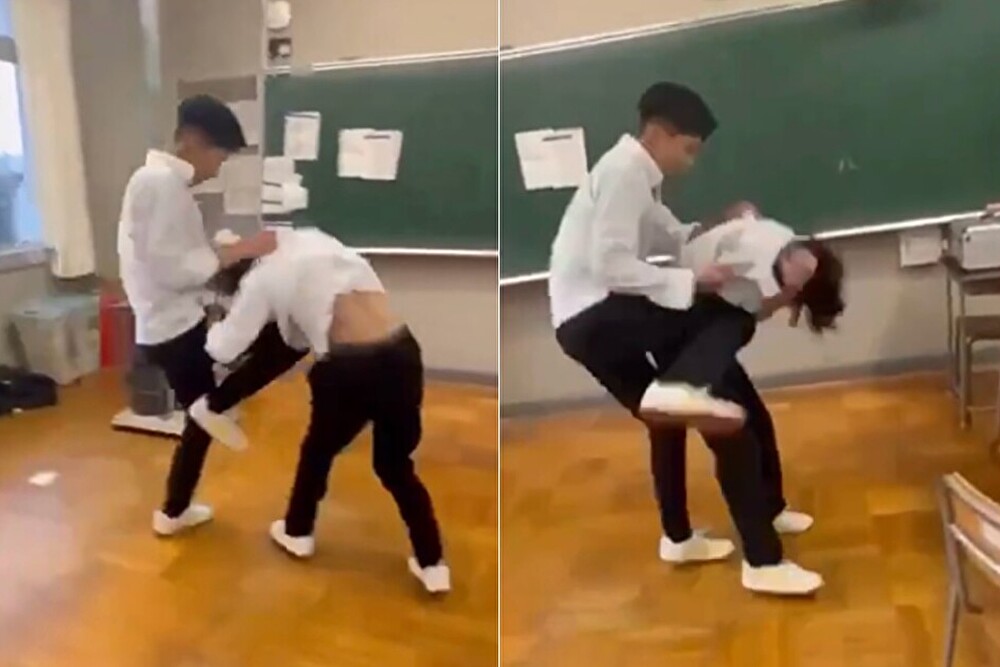 【福井】坂井高校の校内暴行動画拡散　顔面に膝蹴り連打