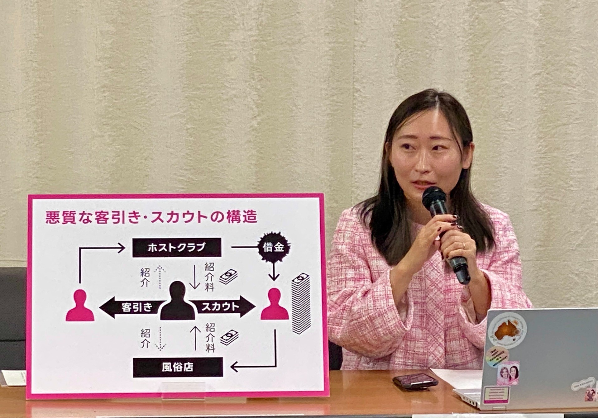 歳末に増加する悪質な客引き・スカウト行為の実態公表と緊急提言に関する記者会見　(一般社団法人Colabo)