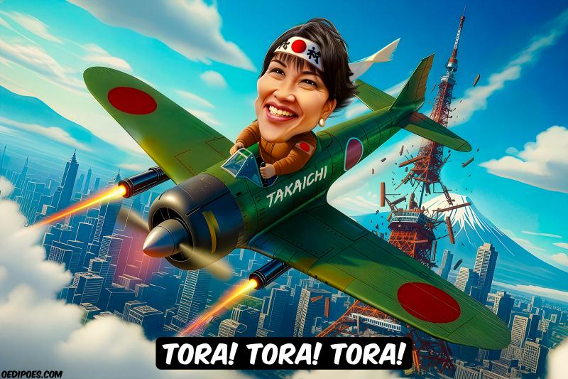 【トラ・トラ・トラ】オランダのBart van Leeuwen氏による風刺画 →→ パヨク『高市氏が自民党総裁になった時に描かれたことに驚く』