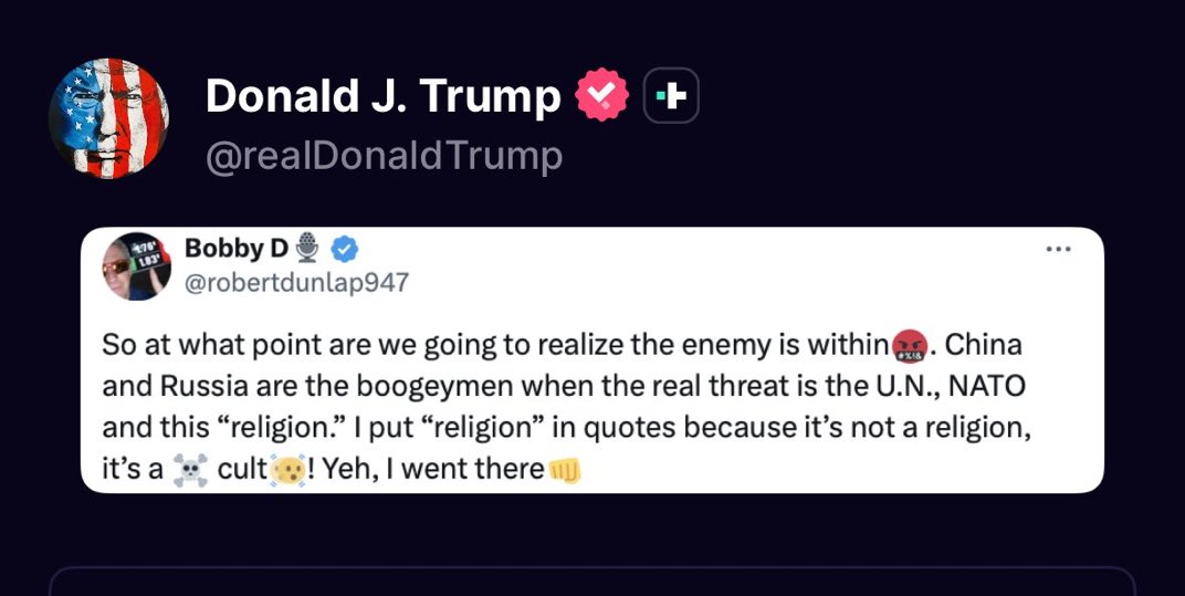 【悲報】トランプ「中露は敵ではない、敵はNATOと国連だ」