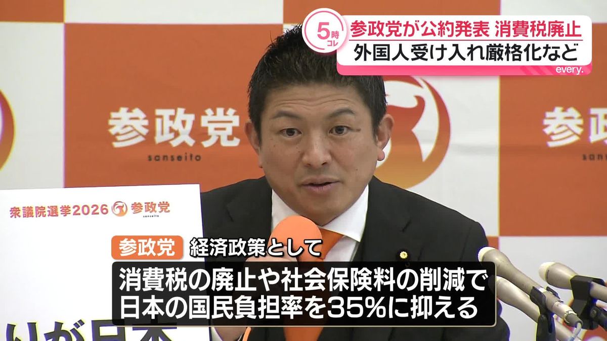 【参政党】公約発表　消費税廃止、外国人受け入れ厳格化など掲げる 『ひとりひとりが日本』『I am JAPAN』