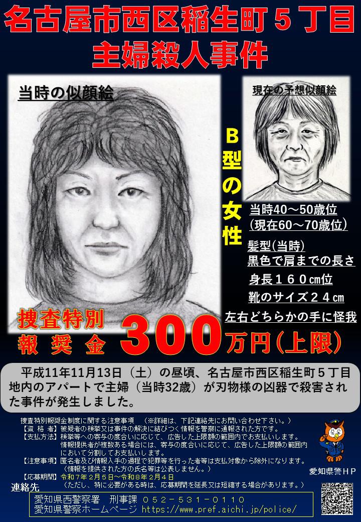 【画像】1999年の名古屋主婦刺殺事件の犯人、似顔絵似てるか似てないか